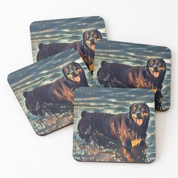 Item preview, HAPPY GENTLE DOG PLAYING IN WATER PAINTING designed and sold by MrCreativeArts.