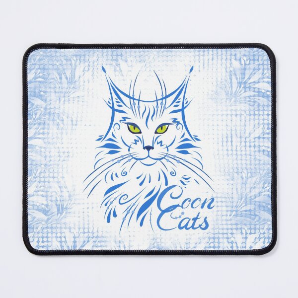 Item preview, Maine Coon Cat in Filk Style / frosty blue designed and sold by wild.geranium.design.