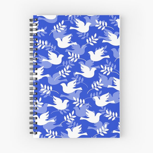 Item preview, Hanukkah White Doves Of Peace Pattern On Blue designed and sold by DEC02.