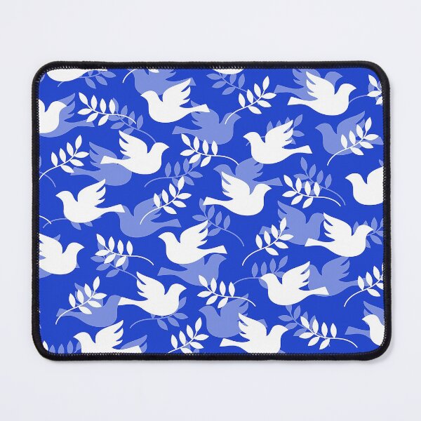 Item preview, Hanukkah White Doves Of Peace Pattern On Blue designed and sold by DEC02.