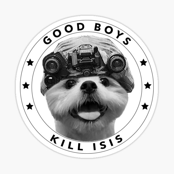 Vista previa del artículo con la obra «Pegatina de George - Good Boys Kill ISIS», diseñado y vendido por PoliticalPitty.