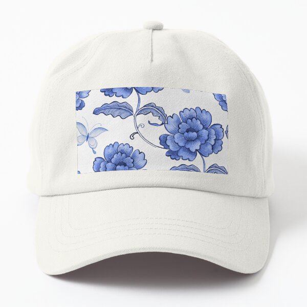 Aperçu de l'œuvre Motif floral ancien chinoiserie bleu et blanc en saule créée et vendue par ArtBIU.