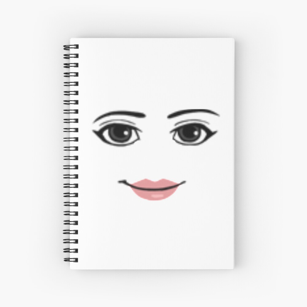 "Roblox Default Female Face Smirking Smiling Meme" Spiral Notebook by