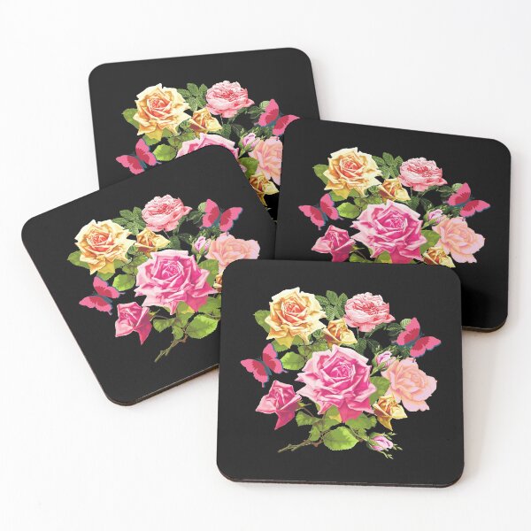 Item preview, Vintage Cabbage Roses and Butterflies designed and sold by SloganExpress.