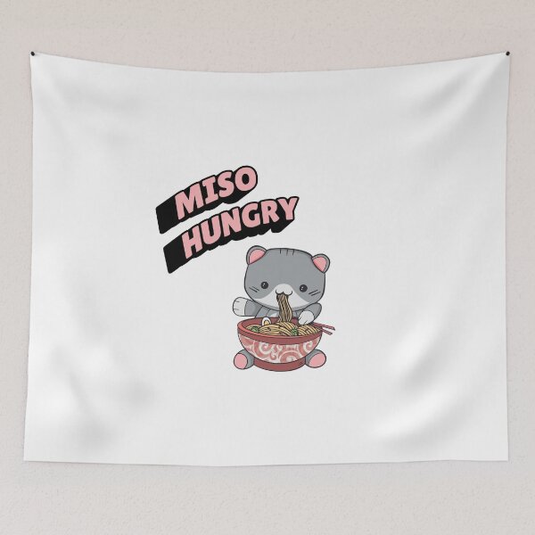 Item preview, Miso Hungry / Japanese Food Noodle Soup / Cute Kawaii Cat design designed and sold by CreatedByHeidi.