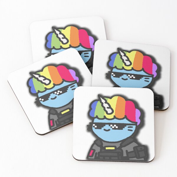 Item preview, CoolCat NFT Rainbow Afro Unicorn Swat Vest Deal With It Cat Crypto NFT designed and sold by milkteadreams.