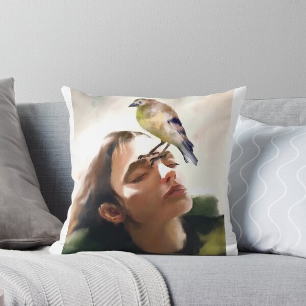 Item preview, Bird and Girl Friends Painting  designed and sold by paperfroggies.
