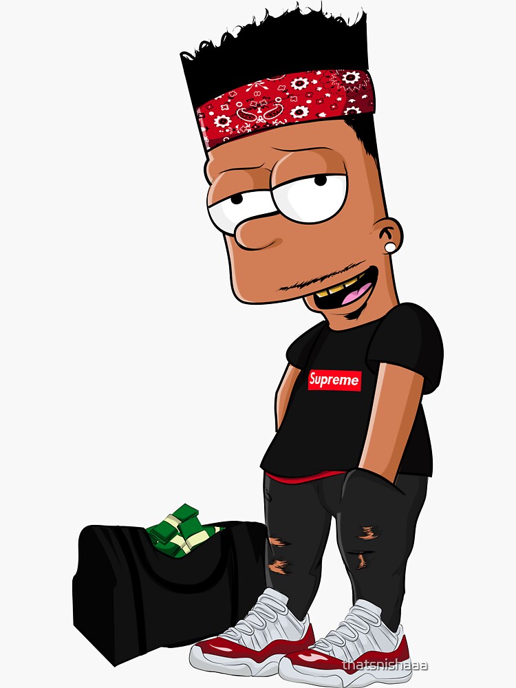 Bart simpson supreme sticker best sale