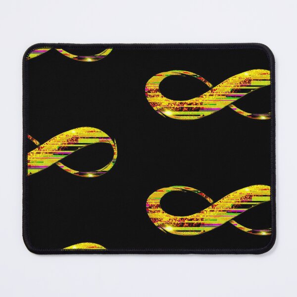 Item preview, Golden Yellow INFINITY Symbol / Neurodiversity Autism ADHD Acceptance / Glitch Effect  designed and sold by wild.geranium.design.