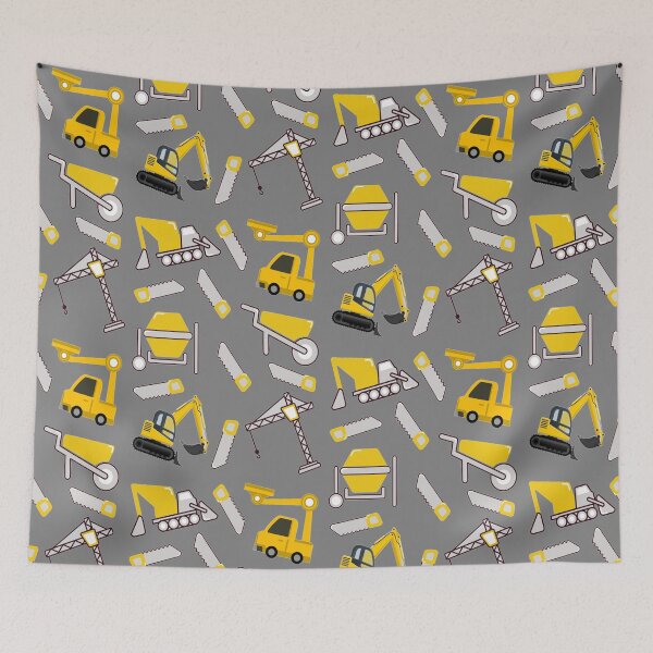 Item preview, Construction Trucks on gray - kids truck lover designed and sold by chetan786.