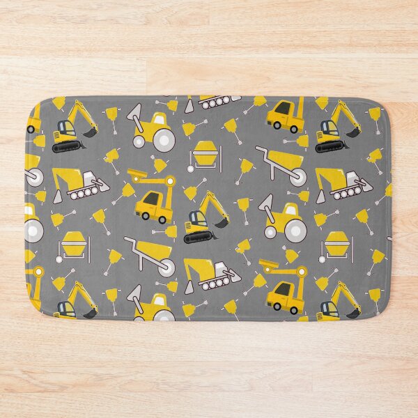 Item preview,  Construction Trucks on gray - kids truck lover Construction Truck Pattern On grey designed and sold by chetan786.