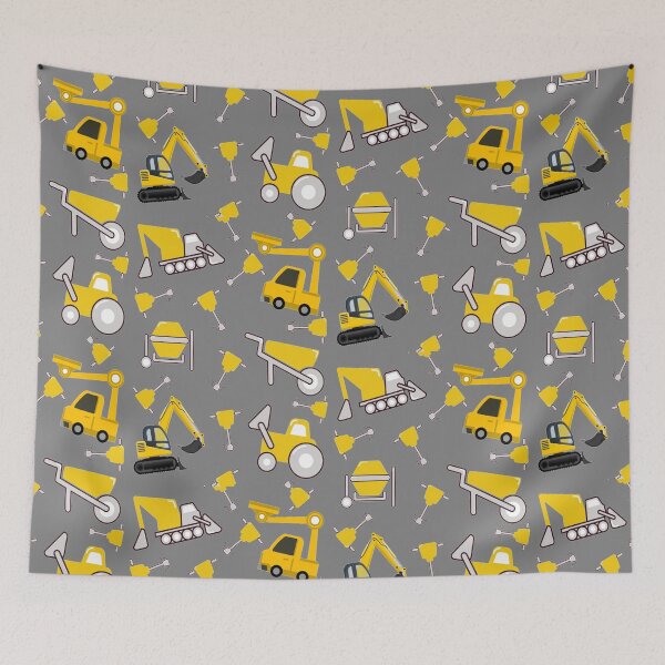 Item preview,  Construction Trucks on gray - kids truck lover Construction Truck Pattern On grey designed and sold by chetan786.