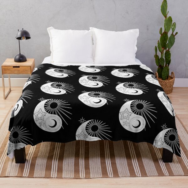 Item preview, Ying Yang Astrological Sun & Moon Stars Line Drawing Design designed and sold by EarthArtDesigns.