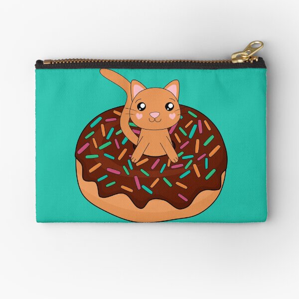 Item preview, Kawaii Cat Doughnut Chocolate Ginger designed and sold by cashewdays.