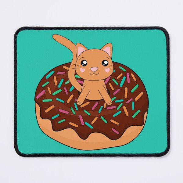 Item preview, Kawaii Cat Doughnut Chocolate Ginger designed and sold by cashewdays.