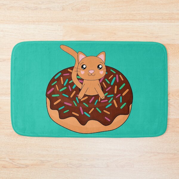 Item preview, Kawaii Cat Doughnut Chocolate Ginger designed and sold by cashewdays.