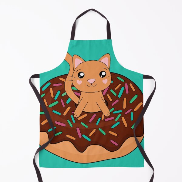 Item preview, Kawaii Cat Doughnut Chocolate Ginger designed and sold by cashewdays.