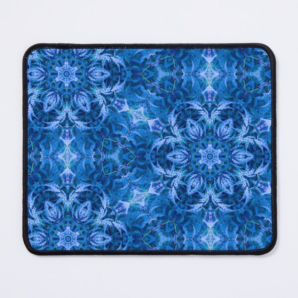Item preview, Electric Blue Mandala Kaleidoscopic Geometric Pattern designed and sold by wild.geranium.design.