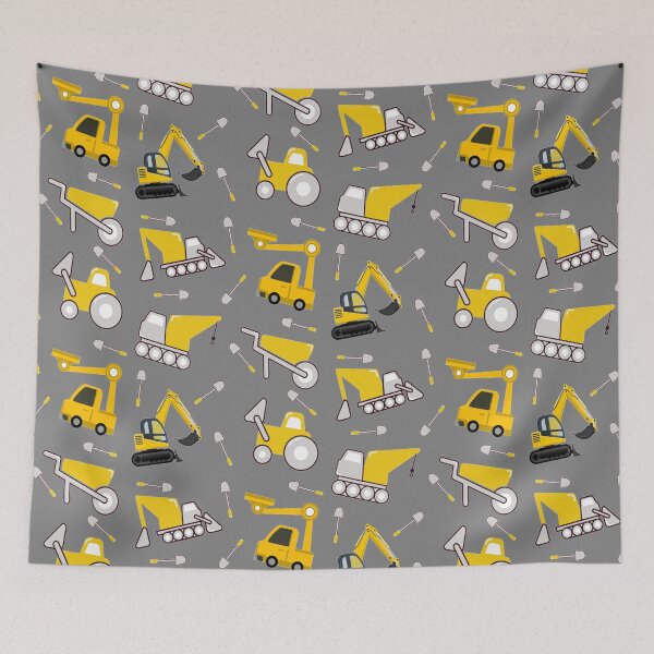 Item preview, Construction Trucks on gray - kids truck lover designed and sold by chetan786.