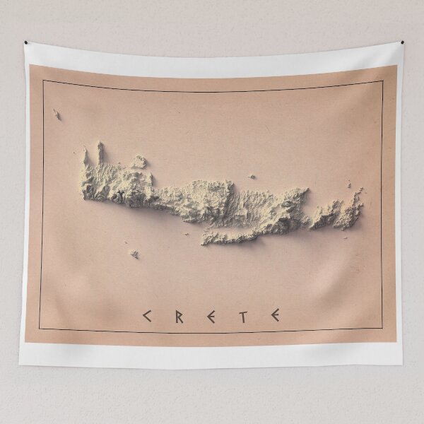 Item preview, Crete, Greece Relief Map 3D digitally-rendered designed and sold by ThinkAboutMaps.