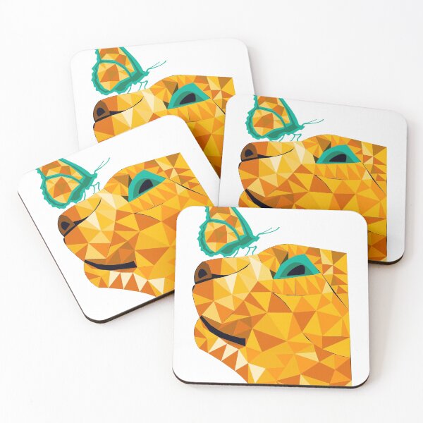 Item preview, Golden Cat with A butterfly profil Low Poly Design  designed and sold by DrGamyx.