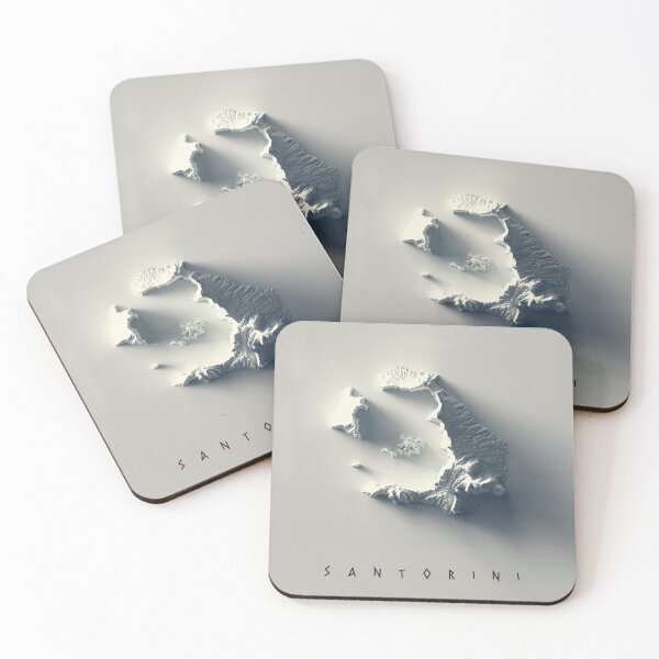 Item preview, Santorini, Greece Relief Map 3D digitally-rendered designed and sold by ThinkAboutMaps.