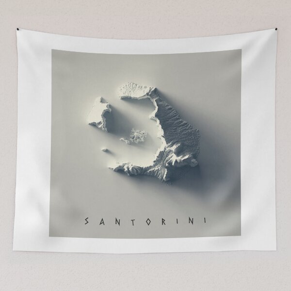 Item preview, Santorini, Greece Relief Map 3D digitally-rendered designed and sold by ThinkAboutMaps.