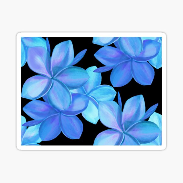 Blue Plumeria Flower Sticker