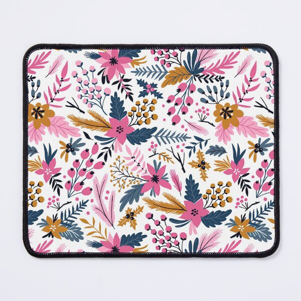 Item preview, Christmas Floral Pattern, Happy New Year seamless Pattern with Fir Cone, Holly Leaves and Berries designed and sold by graphic-genie.