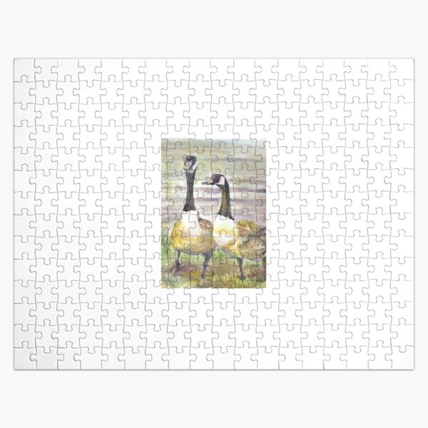 Geese, A geese couple enjoying their environs Jigsaw Puzzle