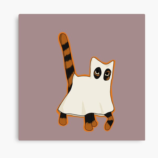 Item preview, Orange and black ghost cat  designed and sold by duckpawsart.