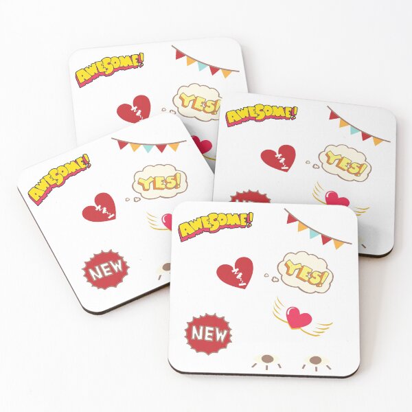 Item preview, red & yellow sticker pack designed and sold by bohemedesign.