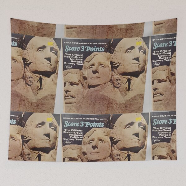 Item preview, Score 3 Points, Copy of 1966, Earle Doud, political, comedy, Mount Rushmore, LBJ, George Washington, Jefferson, Roosevelt designed and sold by Vintaged.
