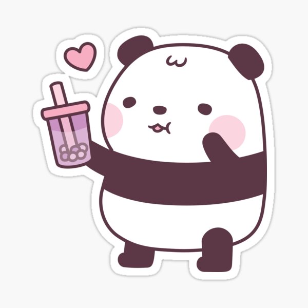 Vista previa del artículo con la obra «A este lindo panda le encanta el té de burbujas de taro», diseñado y vendido por rustydoodle.