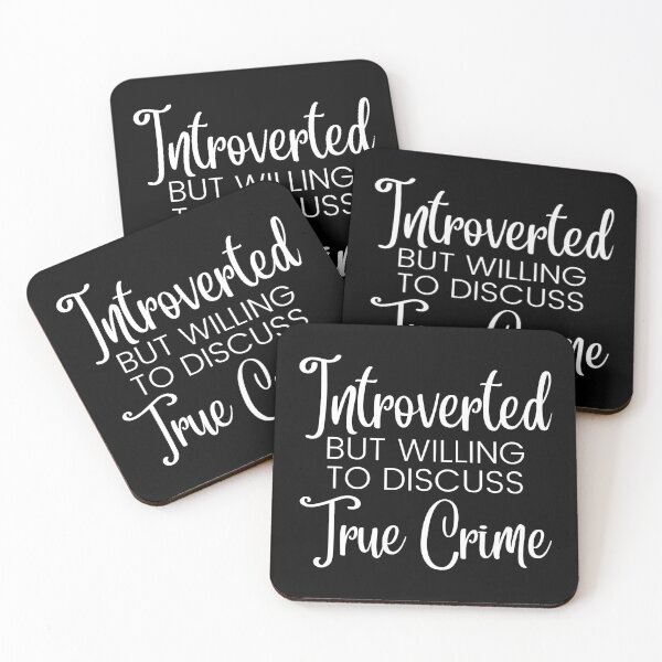 Item preview, Introverted but willing to discuss true crime, funny gifts for introverts designed and sold by Auntieck.