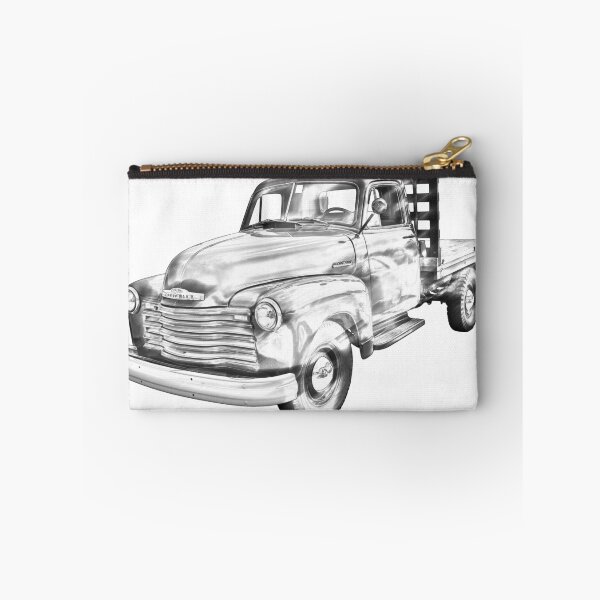 Item preview, 1950 Chevrolet Flat Bed Pickup Truck Illustration designed and sold by KWJphotoart.
