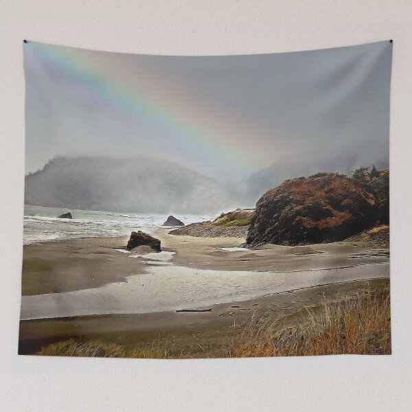Item preview, Rainbow and  Fog on Pistil River in Oregon  designed and sold by SeaChangeDesign.