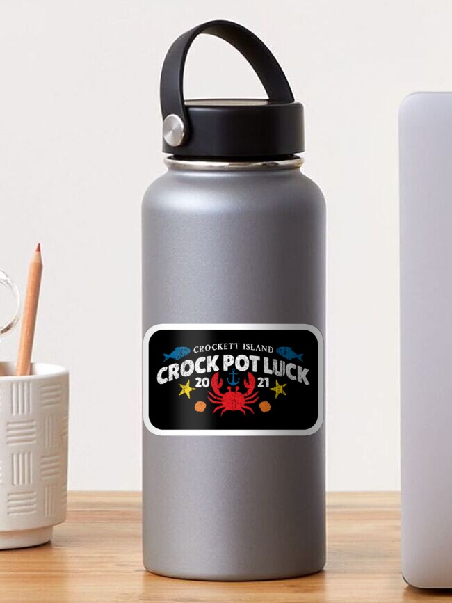 Crockett Island Crock Pot Luck Sticker for Sale by huckblade