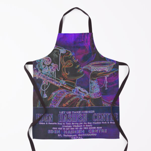 Item preview, Vintage Illustrated Psychedelic Neon Poster From Nepal - EDEN HASHISH CENTRE designed and sold by VISIBLECREATION.
