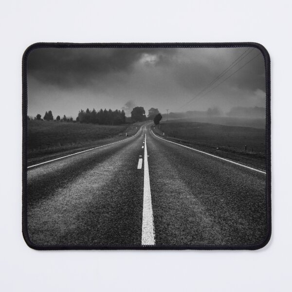 Item preview, A lonely country road shrouded in mysterious moody clouds and mist in black and white designed and sold by James-Cole.