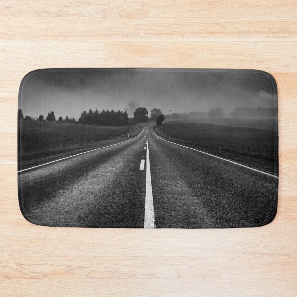 Item preview, A lonely country road shrouded in mysterious moody clouds and mist in black and white designed and sold by James-Cole.