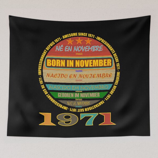 Item preview, Born In November Awesome Since 1971 Birth Month designed and sold by artfulnotebook.