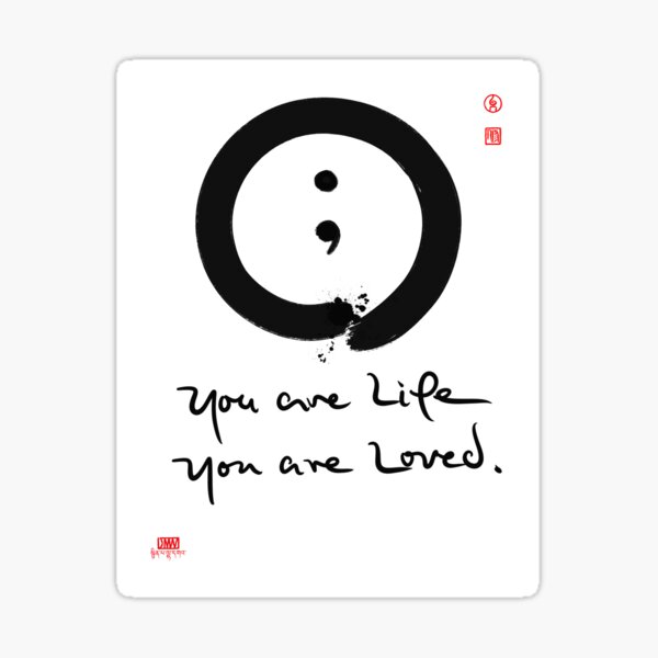 Semicolon Enso Sticker