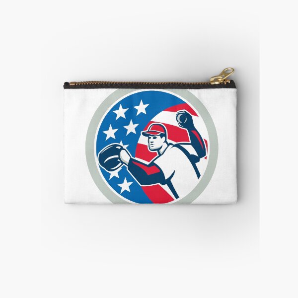 Item preview, American Baseball Pitcher Throwing Ball Retro designed and sold by patrimonio.