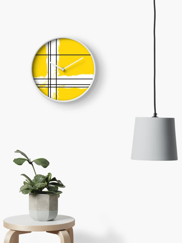 Thumbnail 2 of 4, Clock, Yellow Pattern Design designed and sold by Dream Bloom Gallery.