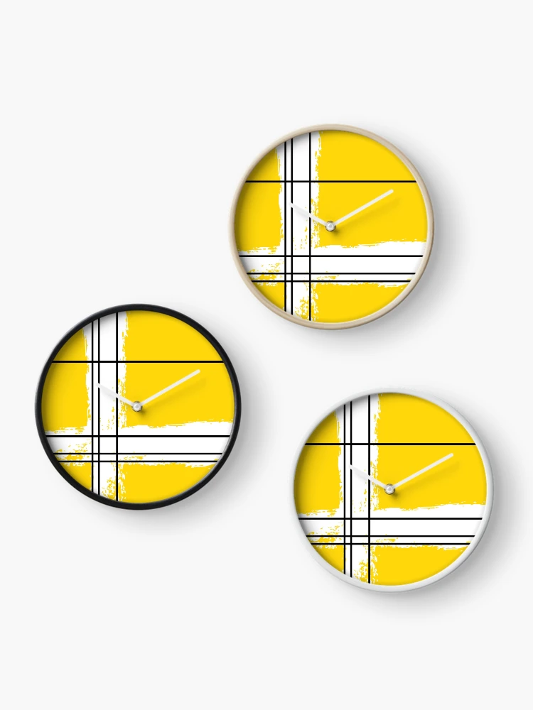 Thumbnail 3 of 4, Clock, Yellow Pattern Design designed and sold by Dream Bloom Gallery.