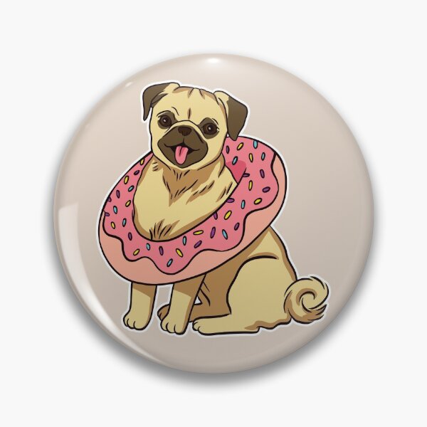 Item preview, Pug Donut Dog designed and sold by Cute and Funny Animal Art Designs.