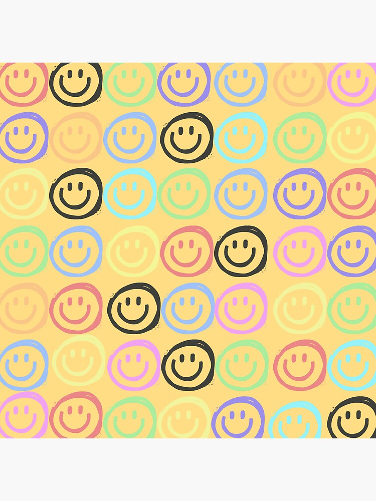 “Smiley Face Wallpaper” Sticker for Sale by kellyisadreamer | Redbubble