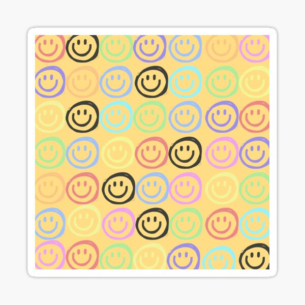 Smiley Face Wallpaper Stickers Redbubble