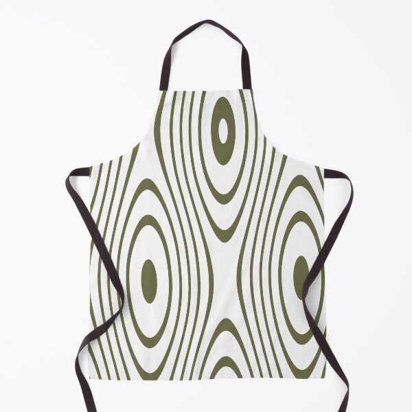 Aperçu de l'œuvre Boucles rétro vert olive sur fond blanc créée et vendue par KeksWorkroom.